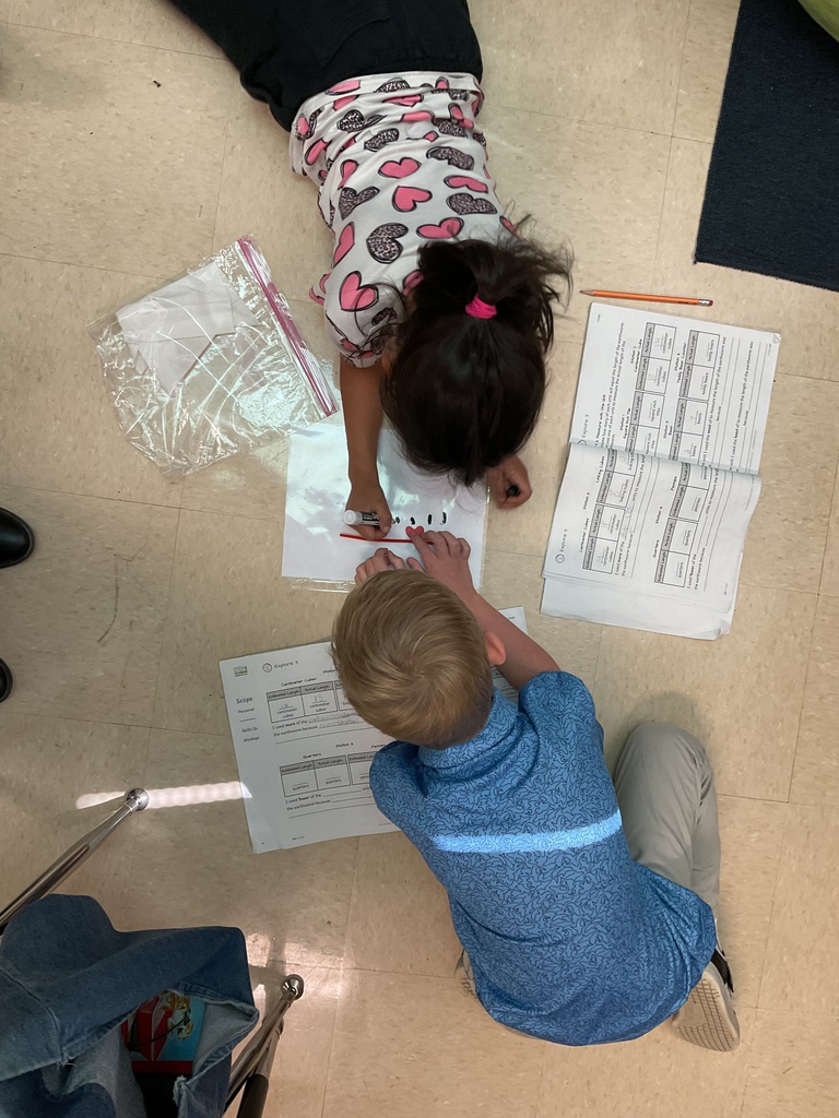 Students measuring using iteration. 