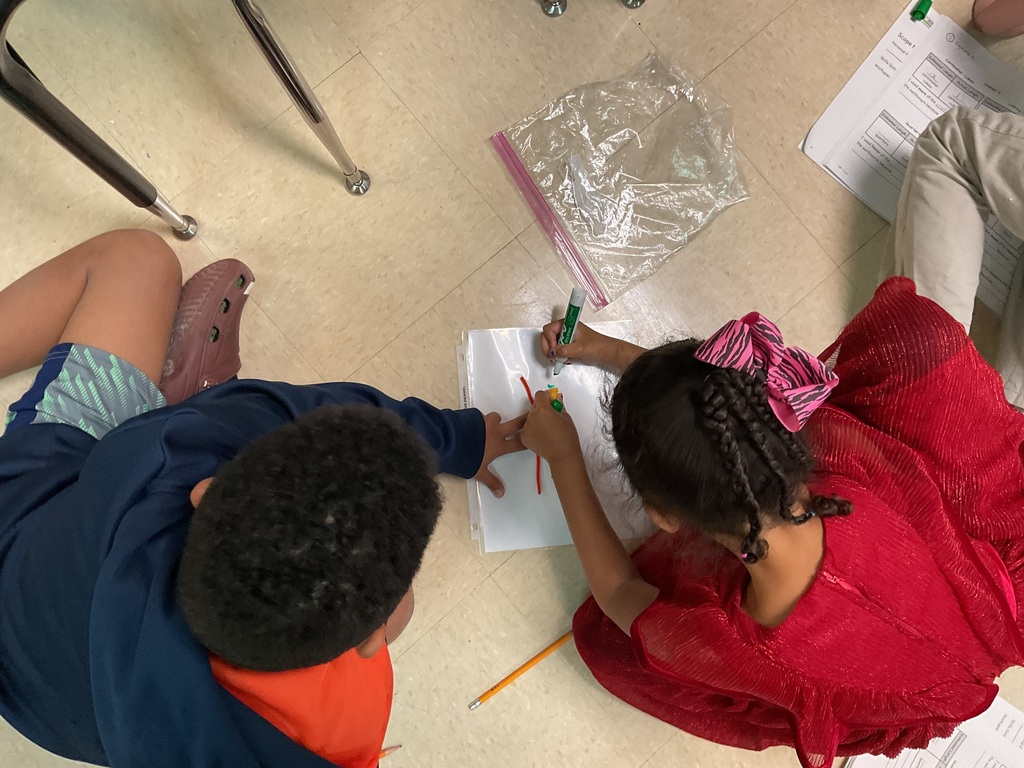 Students measuring using iteration. 