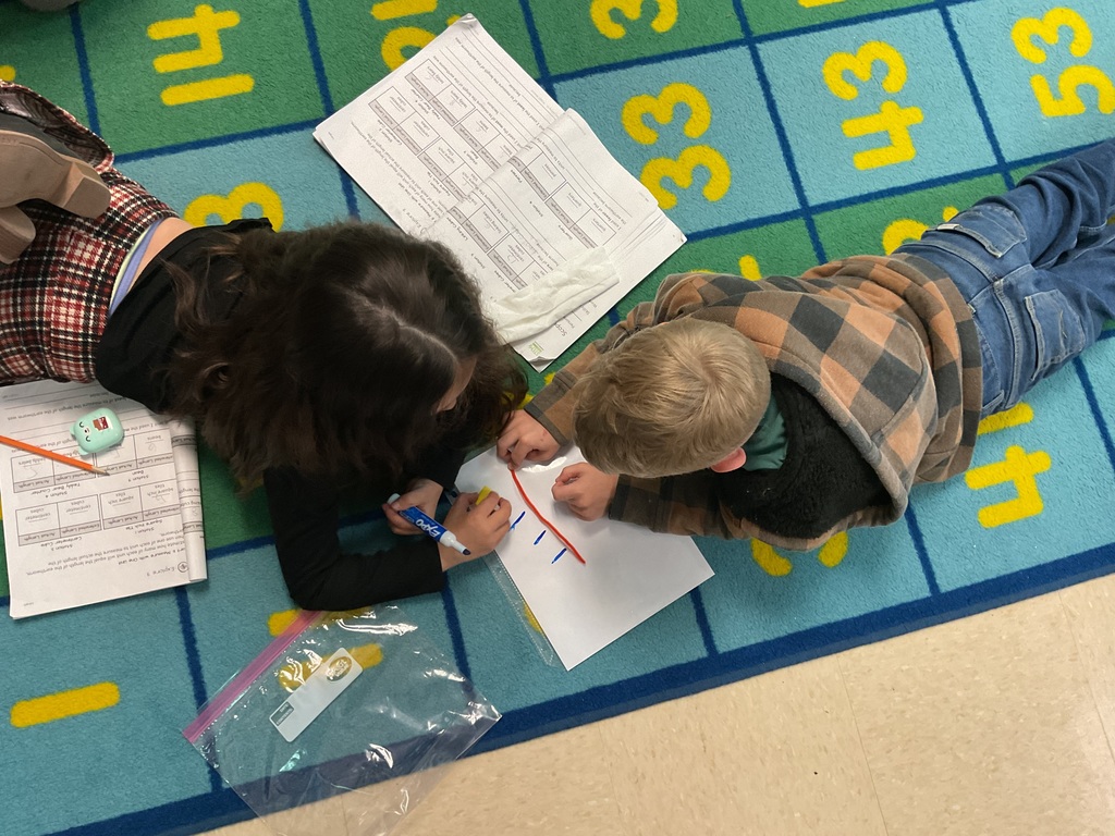 Students measuring using iteration. 