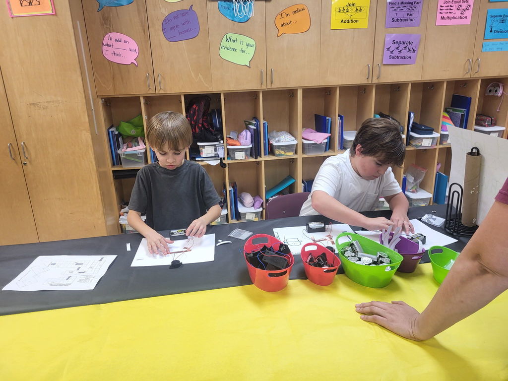 Families and students participating in STEAM Night