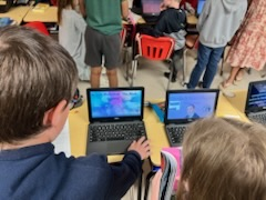 4th grade students presenting their work for black history month