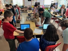 4th grade students presenting their work for black history month