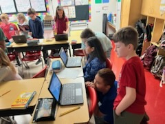 4th grade students presenting their work for black history month