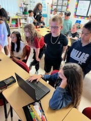 4th grade students presenting their work for black history month