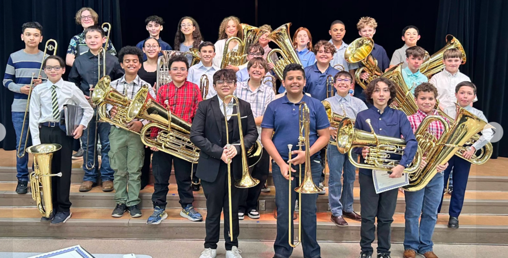 band students holding instruments