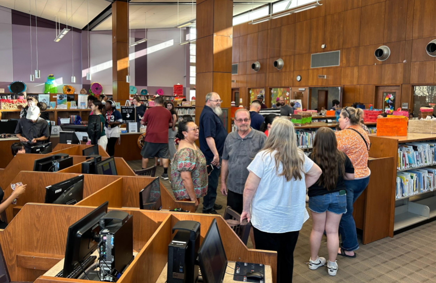 picture of students and staff at Big Art Day event