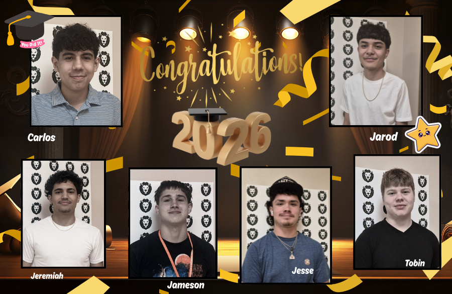 6 students posing for pictures