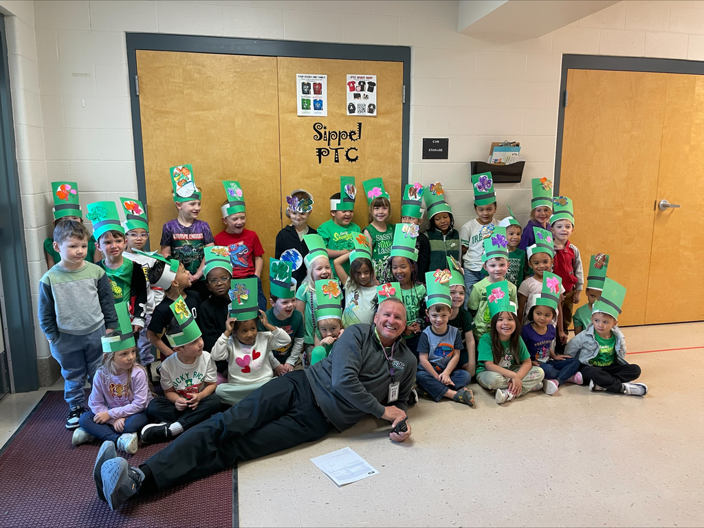 Prek students with Mr. Keough for St. Patricks Day