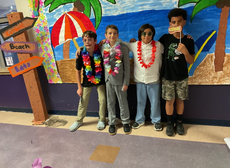 boys wearing leys posing for picture