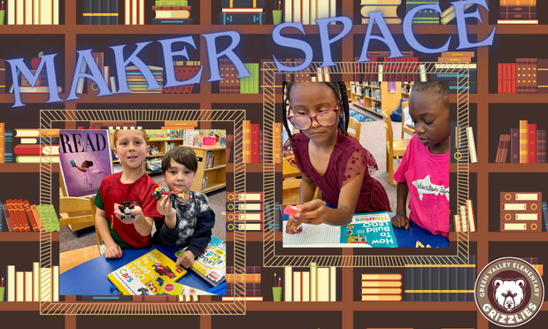 Students using their STEAM skills in the library.