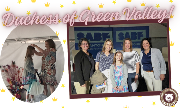 Brinley S. of Green Valley being crowned Duchess of the Great S.A. Reading Challenge