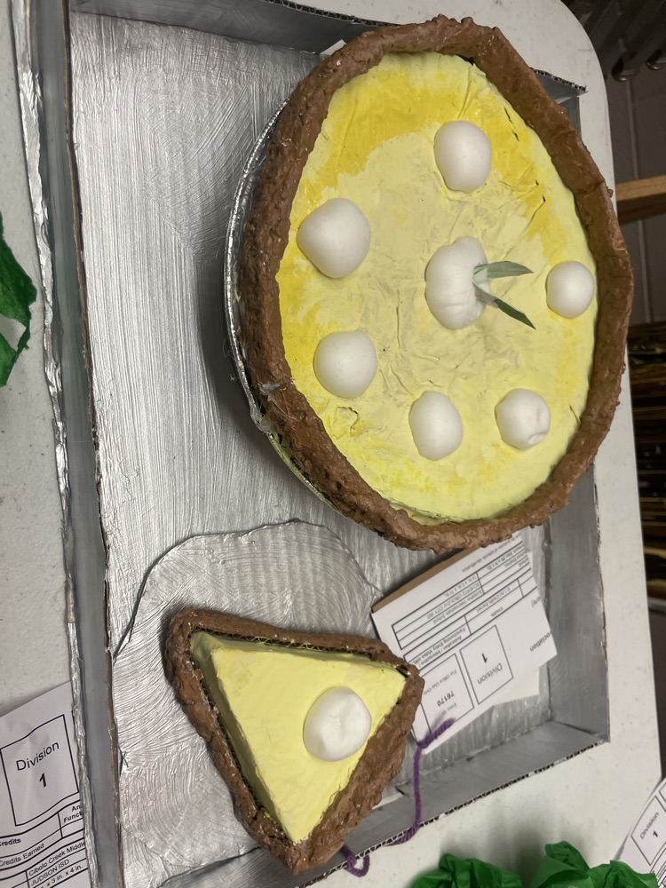 Maddie’s artwork of a sculpture 3-D Keylime pie