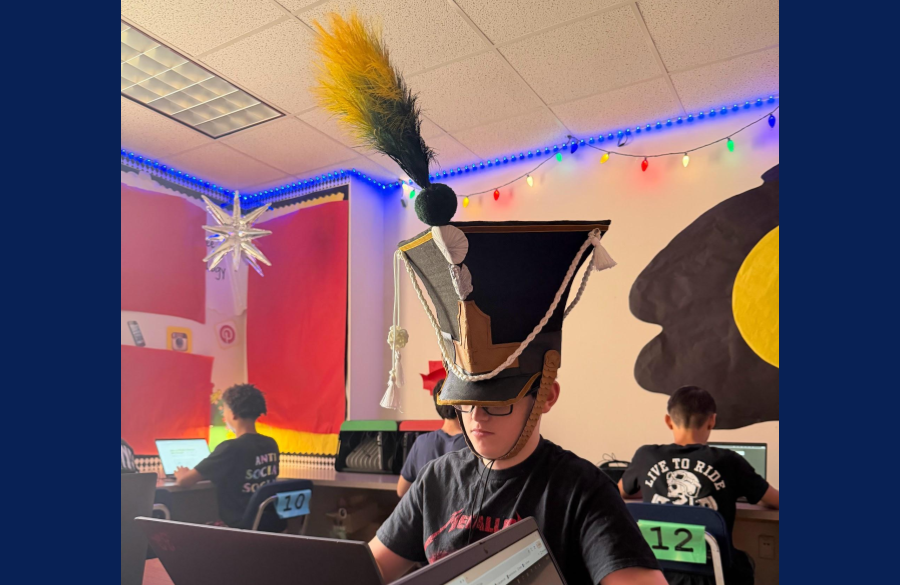 picture of students wearing crazy hats