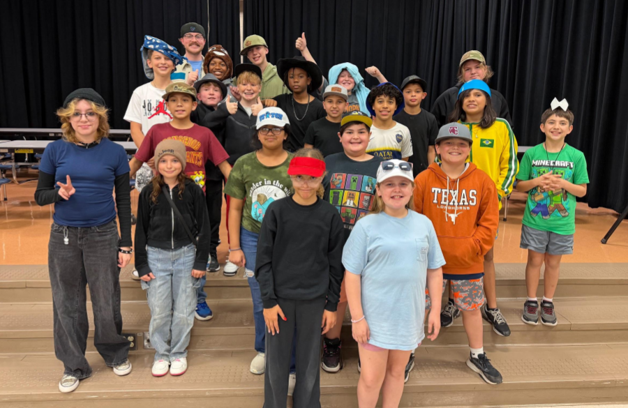 picture of students wearing crazy hats