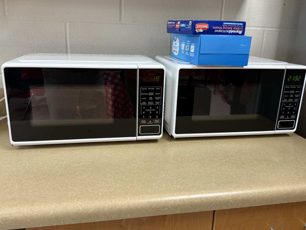 Two new microwaves have been donated for the Schertz ES teacher lounge.
