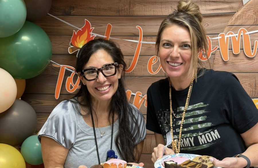 picture of teachers enjoying treats for teacher appreciation week
