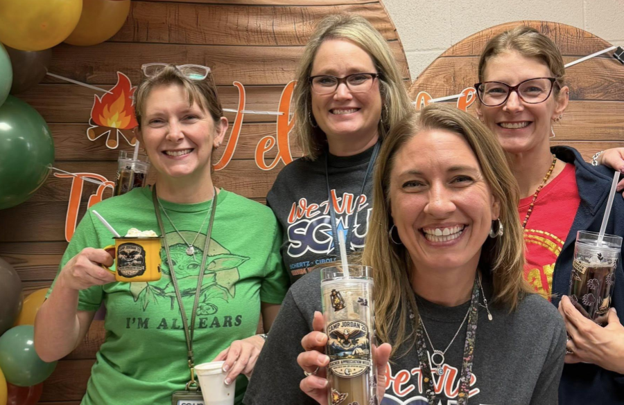 picture of teachers enjoying treats for teacher appreciation week