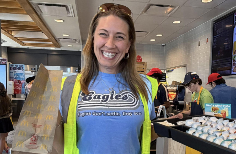 picture of a teacher at McTeacher Night