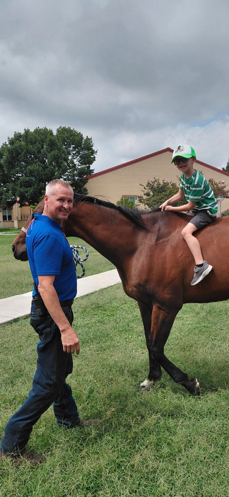 students with horse