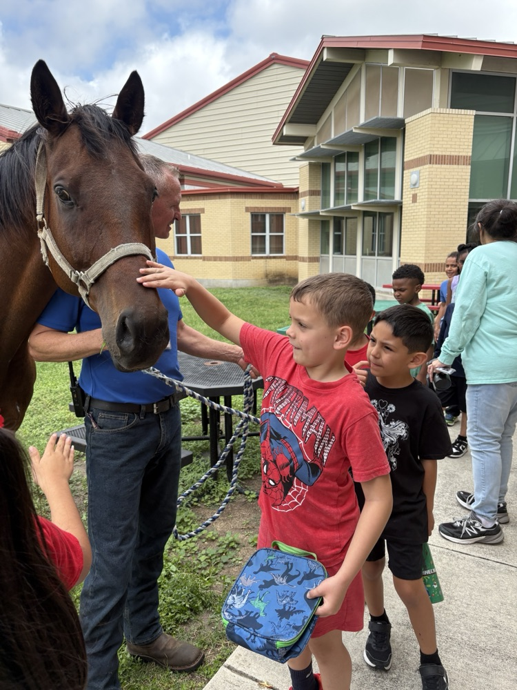 students with horse