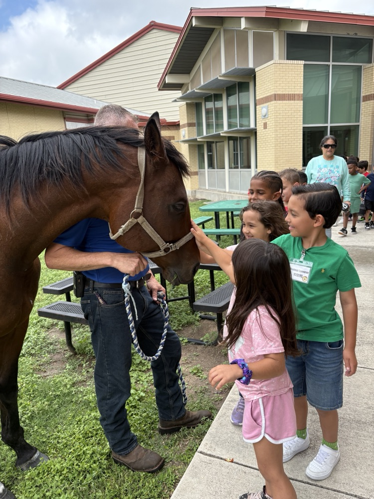 students with horse