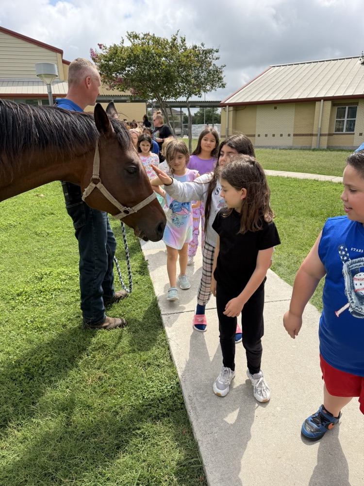 students with horse