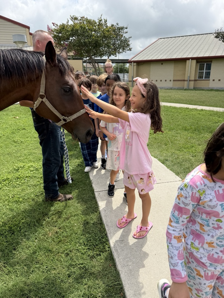 students with horse