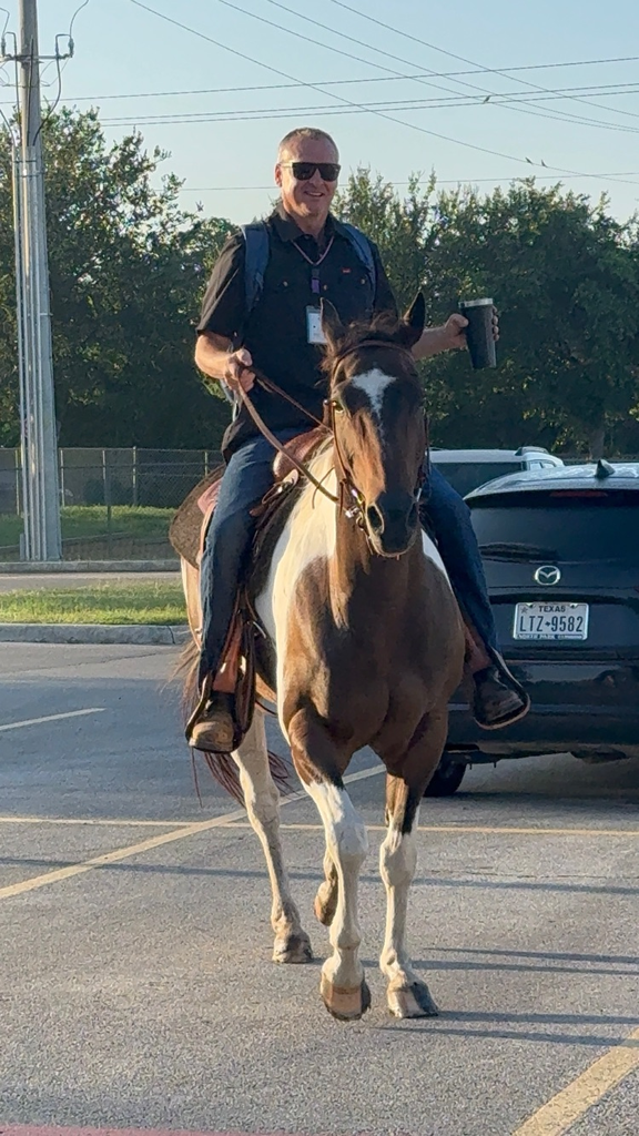 Mr. keough on a horse