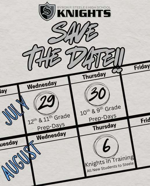 Prep Days July 29th and 30th 