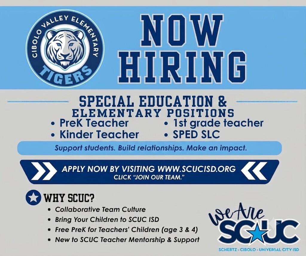 Now hiring special education and other elementary teaching positions
