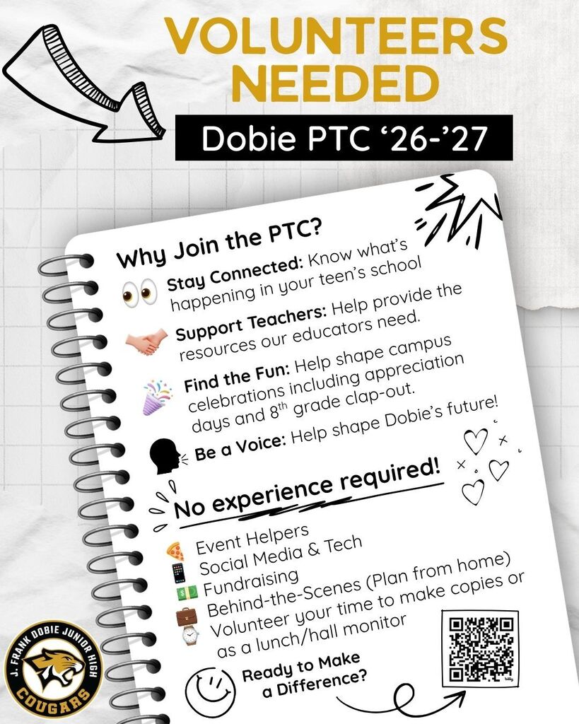 Join our PTC by signing up at https://docs.google.com/forms/d/e/1FAIpQLSfQKKEO_SopVdOEIJZHTBwhzwRE7vg3RWVFUy7Tjj5opiFC-A/viewform?usp=header