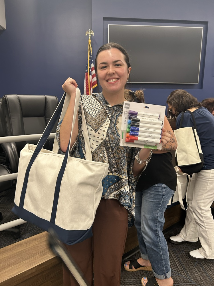 Ms. Hudgins excited about her swag! 