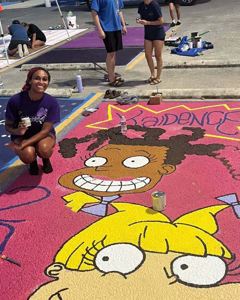 Painted parking spot