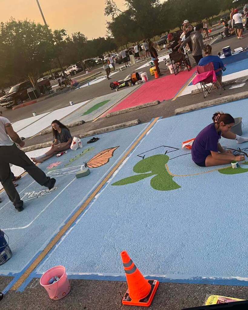 Painted parking spot
