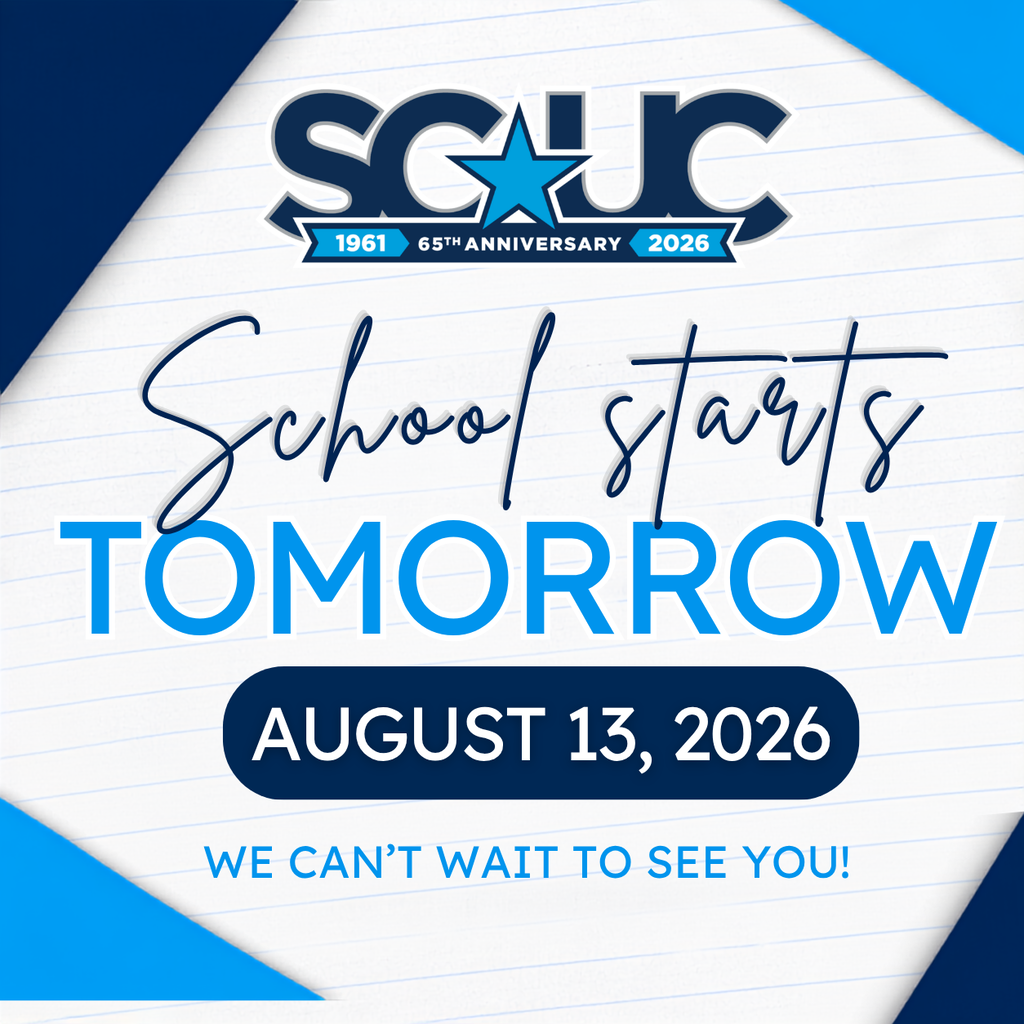 SCUC isd School Starts tomorrow , Aug 13 graphic