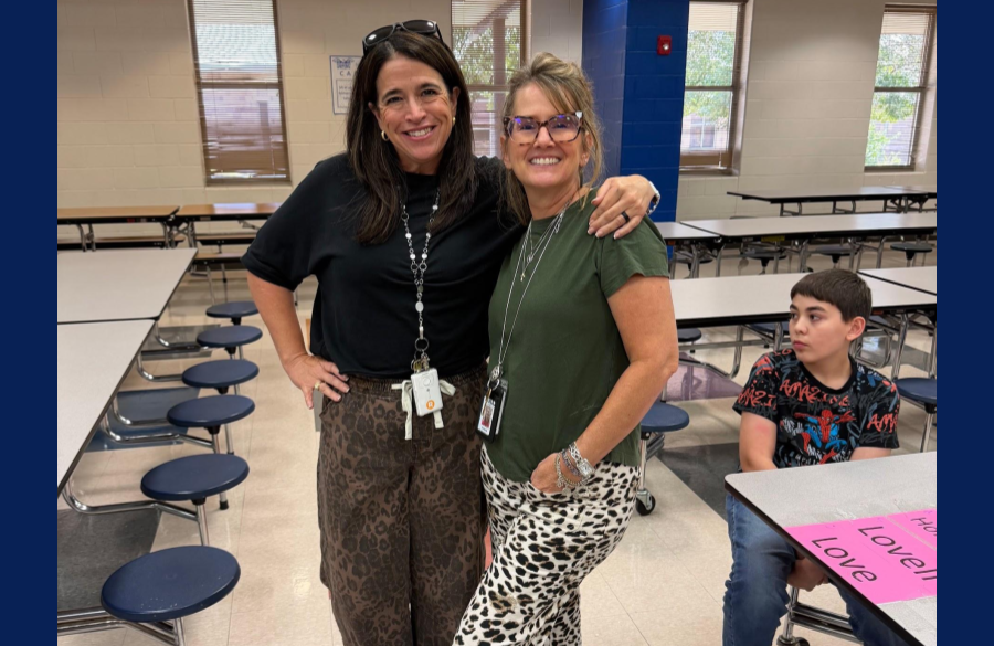 teachers dressed for Wild Wednesday posing together