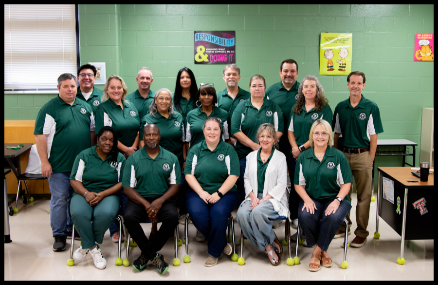 Allison Steele faculty and staff all together in a group photo