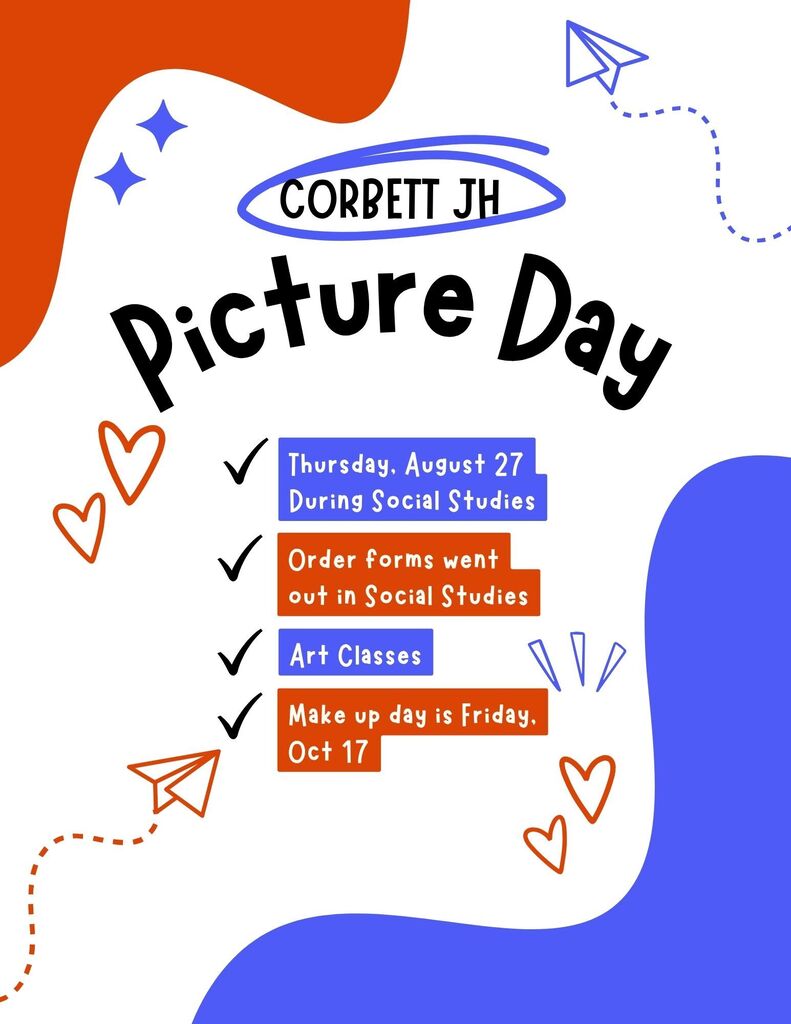 Corbett JH portrair day information flyer