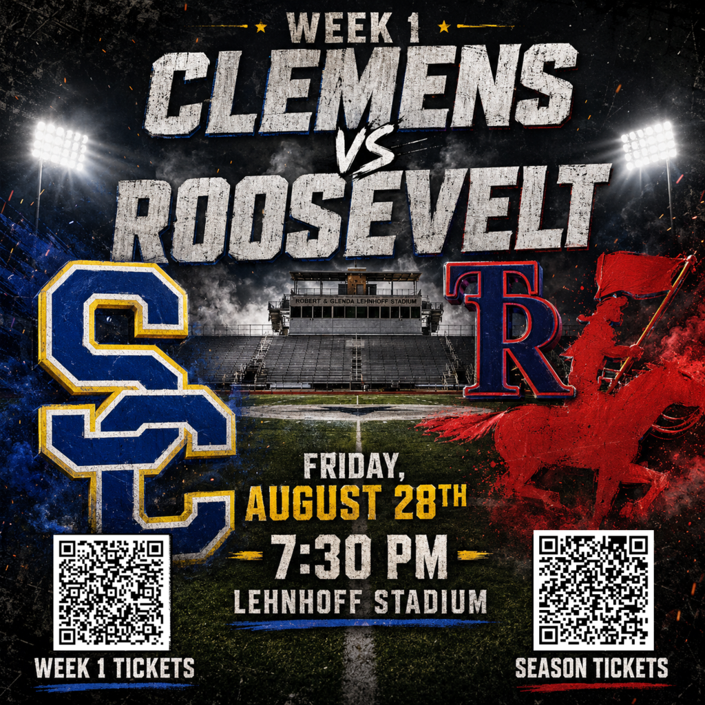 game day clemens v roosevelt 8/18 at 7:30pm