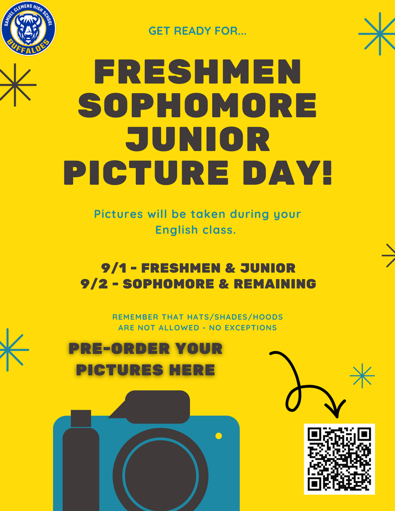 picture day flier 9/1 freshmen and juniors 9/2 sophomore and remaining