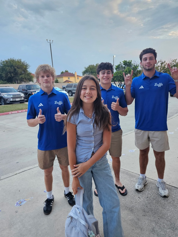 girl student with 3 Clemens football players 