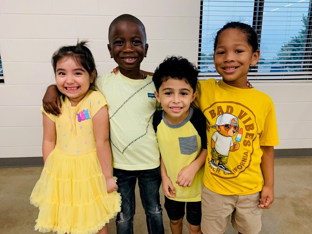 Students wearing yellow shirts