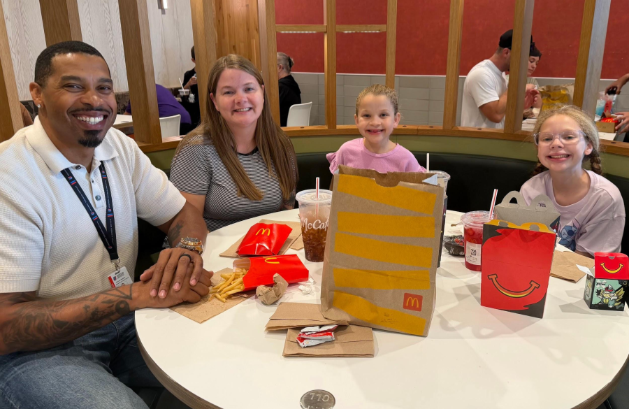 picture of student with their famiily at McTeacher Night