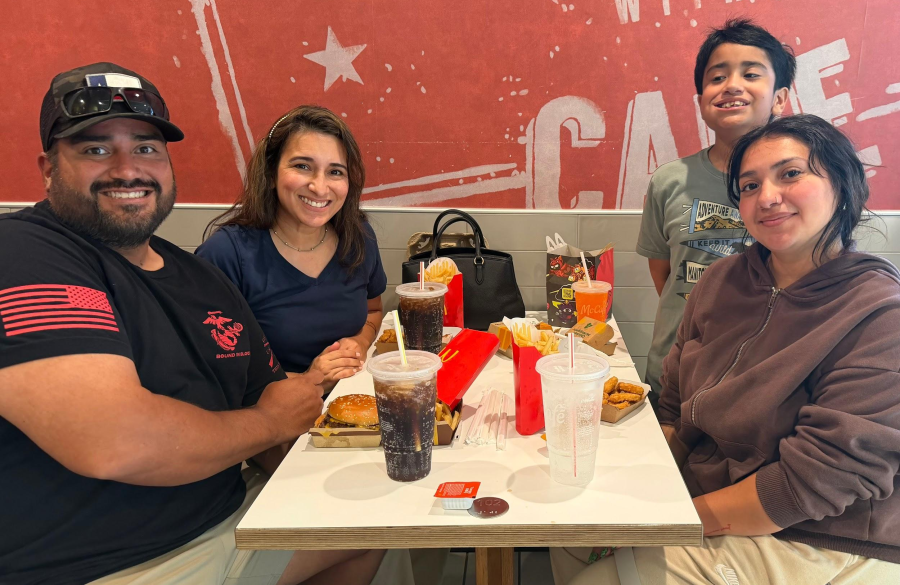 picture of student with their famiily at McTeacher Night