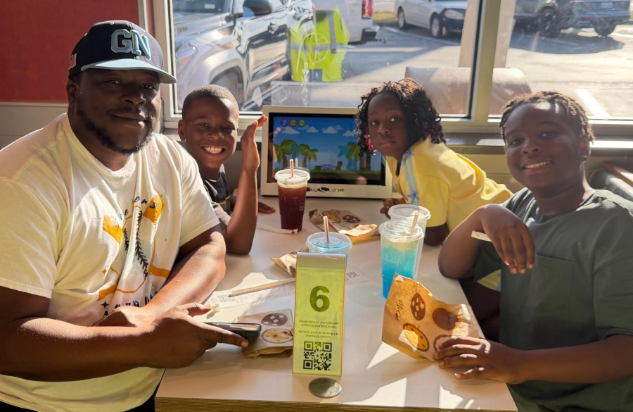 picture of student with their famiily at McTeacher Night
