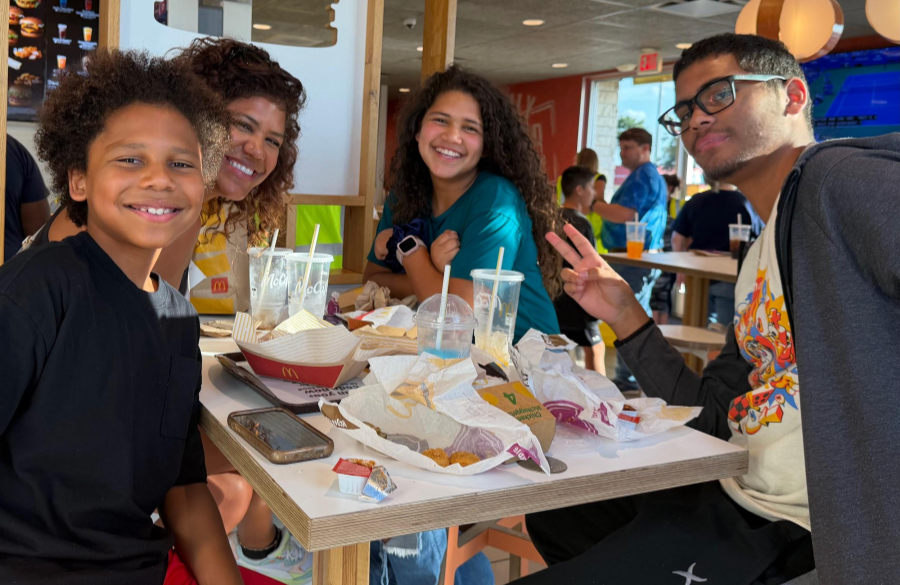 picture of student with their famiily at McTeacher Night