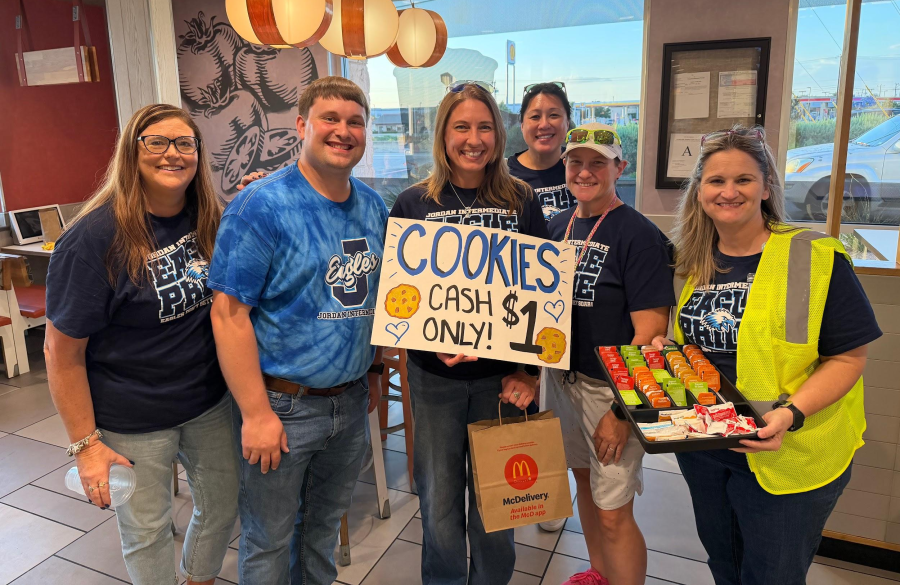 teachers posing together at McTeacher Night