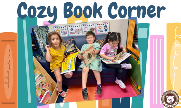 PreK in their cozy book corner