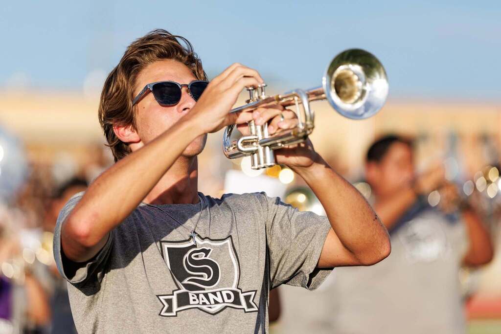 student with trumpet