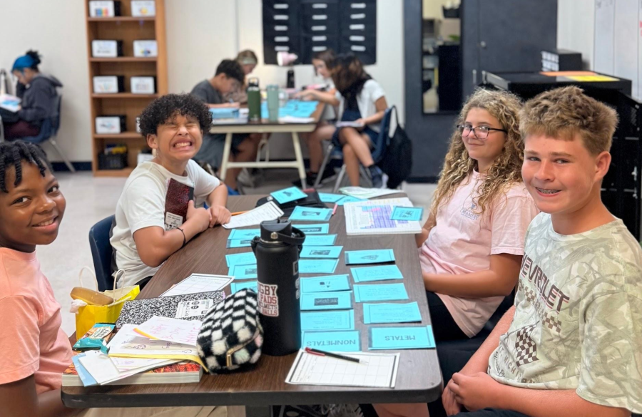 Students at Jordan Intermediate participating in Science Experiments.